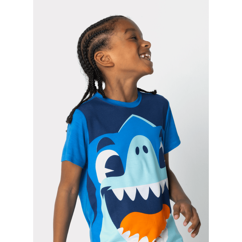 Pijama Manga Curta Viscolycra Menino Tubarão Futevôlei - 2