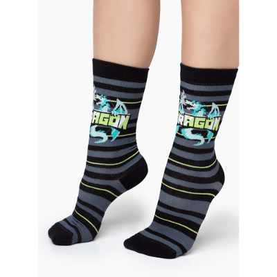 Meia Menino Soquete Cano Médio Dragão