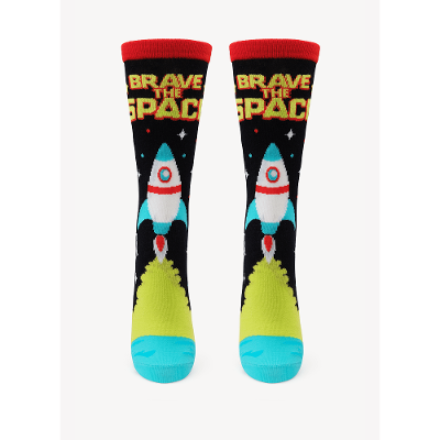 Meia Menino Cano Longo Estampada Espacial