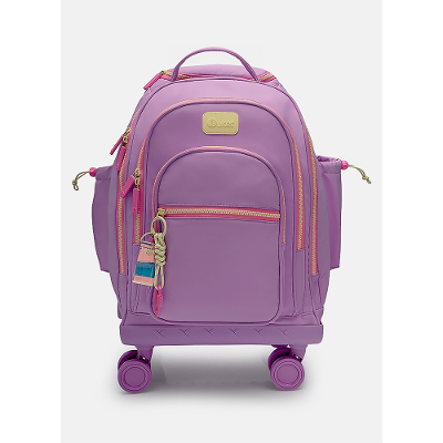 Mochila com Rodinha 360 Lilás e Amarelo