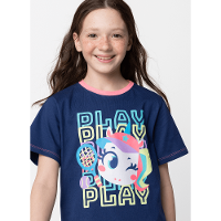 Pijama Manga Curta Algodão Menina Teen Unicórnio Tênis - 2