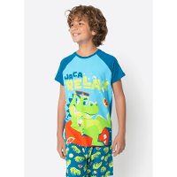 Pijama Manga Curta Viscolycra Menino Teen Jacaré Relax - 2