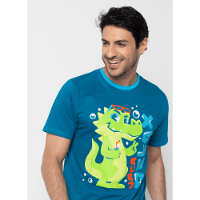 Pijama Manga Curta Algodão Masculino Jacaré Relax - 2