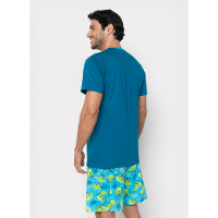 Pijama Manga Curta Algodão Masculino Jacaré Relax - 4