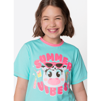 Pijama Manga Curta Algodão Menina Teen Vaca Summer - 2