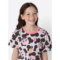 Camisola Manga Curta Algodão Menina Teen Vaca Summer - 2