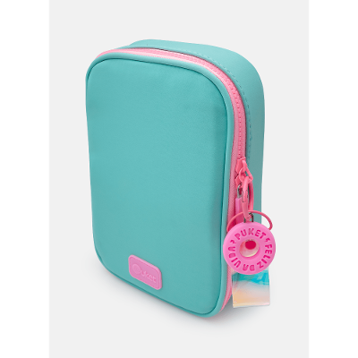 Estojo Grande Verde Água e Rosa