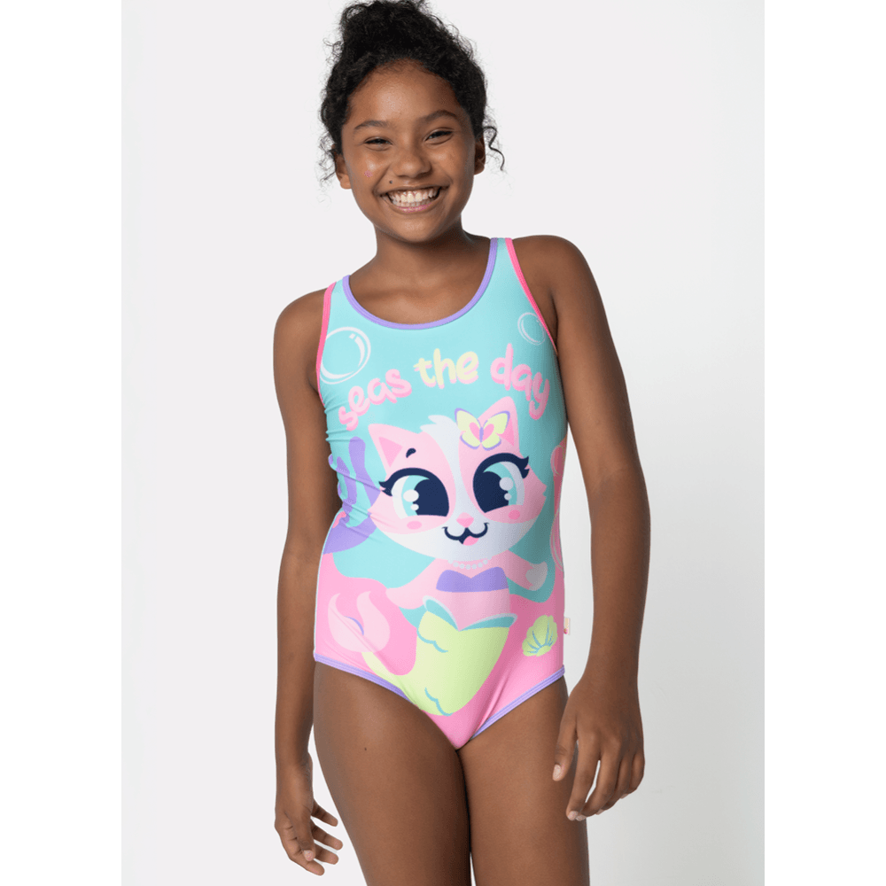 Maio com Proteção Solar Menina Teen Gata Sereia - 1