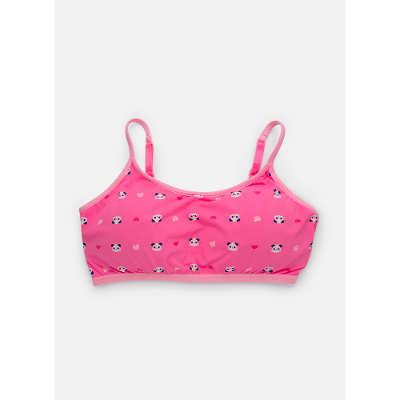 Top com Bojo Removível Microfibra Menina Teen Panda Romântico