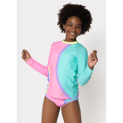Camiseta Com Proteção Solar Menina Teen Colorful