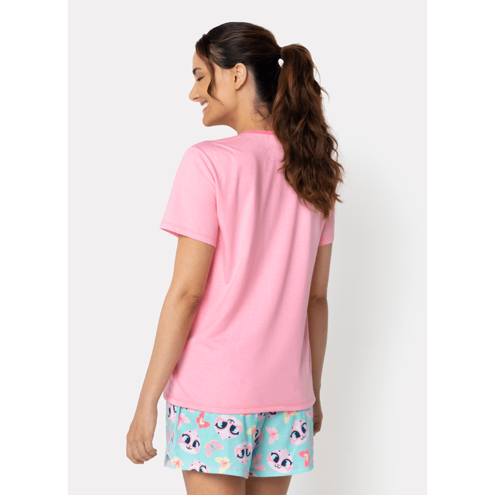 Pijama Manga Curta Feminino Preguiça Picnic - 3