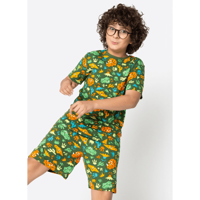 Pijama Manga Curta Viscolycra Menino Teen Dino Trio