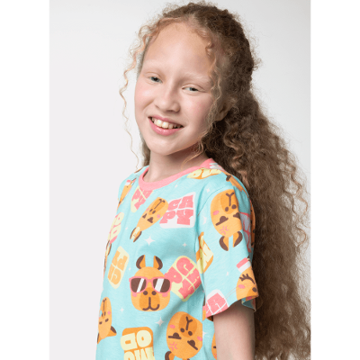 Camisola Manga Curta Algodão Menina Teen Capy Bora