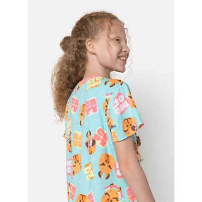 Camisola Manga Curta Algodão Menina Teen Capy Bora