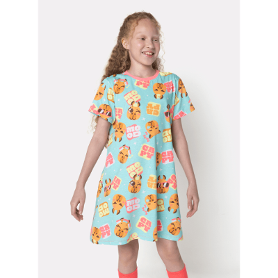 Camisola Manga Curta Algodão Menina Teen Capy Bora