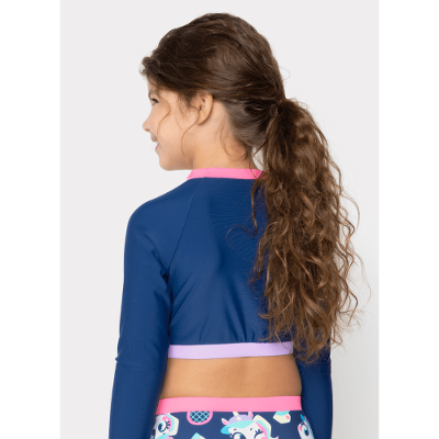 Conjunto Cropped e Calcinha Menina Unicórnio Tênis