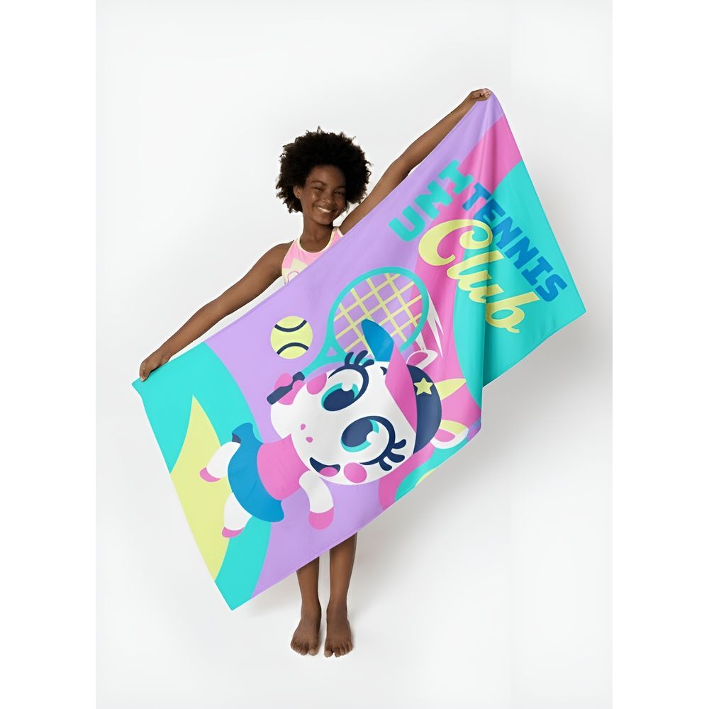 Toalha de Praia Menina Unicórnio Tênis - 1