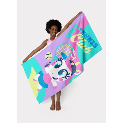 Toalha de Praia Menina Unicórnio Tênis