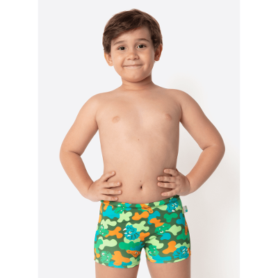 Sunga Boxer com Proteção Solar Menino Dino Trio