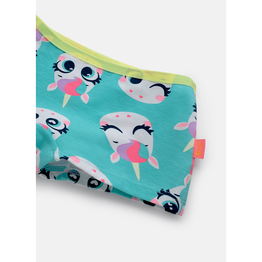 Calcinha BodyShorts Algodão Menina Unicórnio - 3