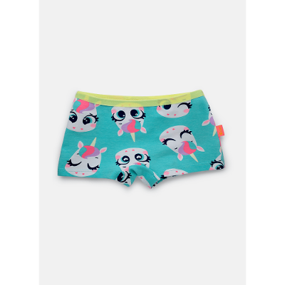 Calcinha Boyshort Algodão Menina Unicórnio