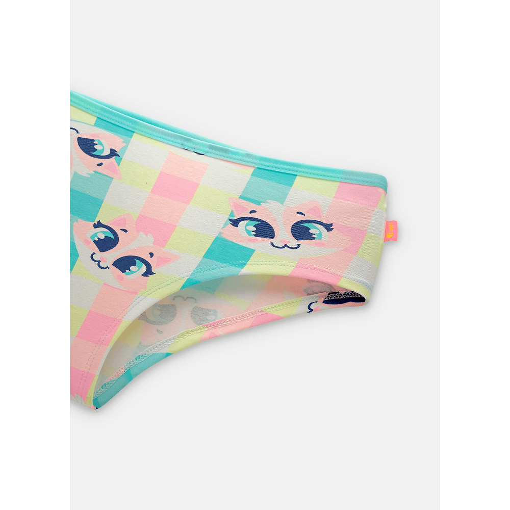 Calcinha Caleçon Algodão Menina Teen Gata Picnic - 3