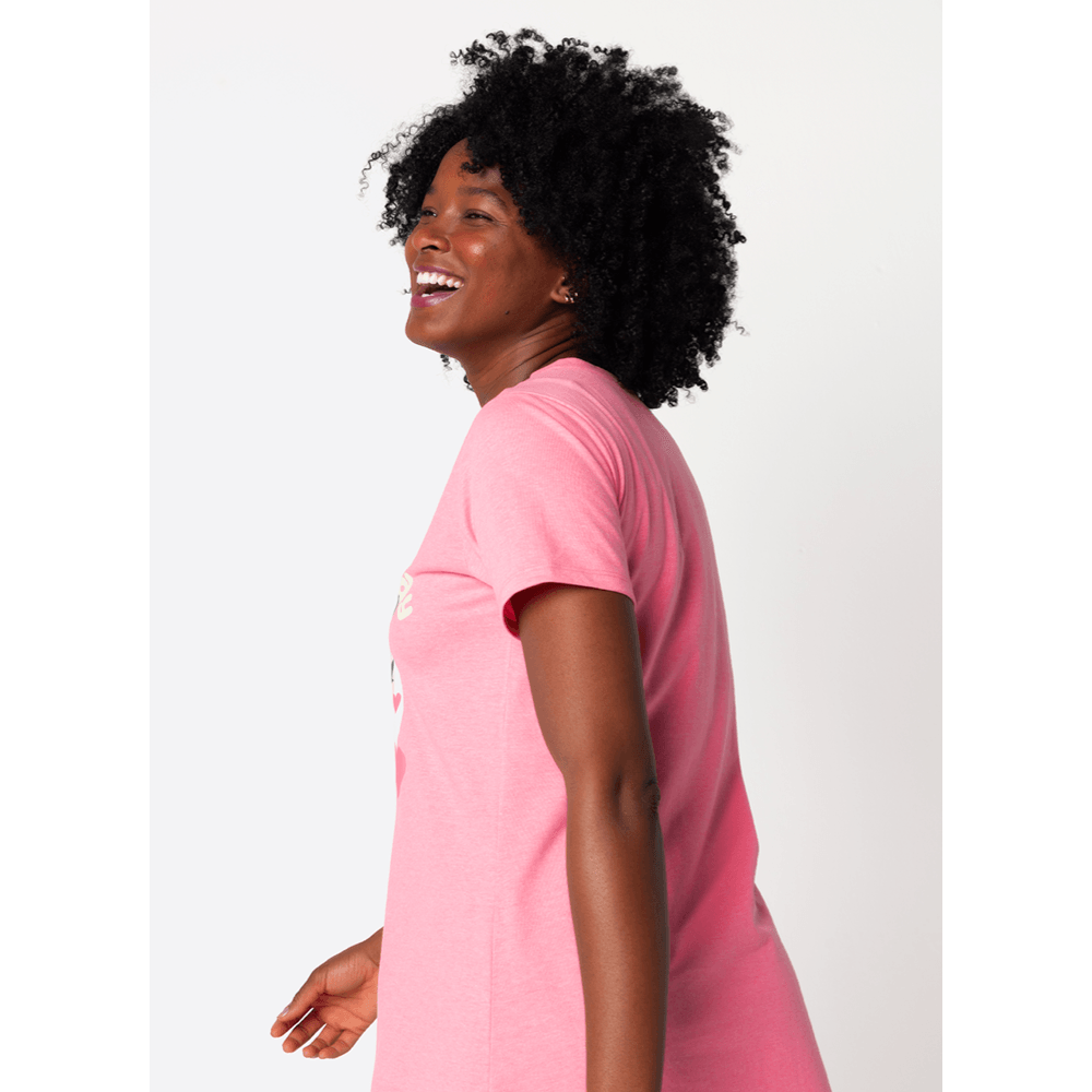 Camisola Manga Curta Feminina Panda Romântico - 3