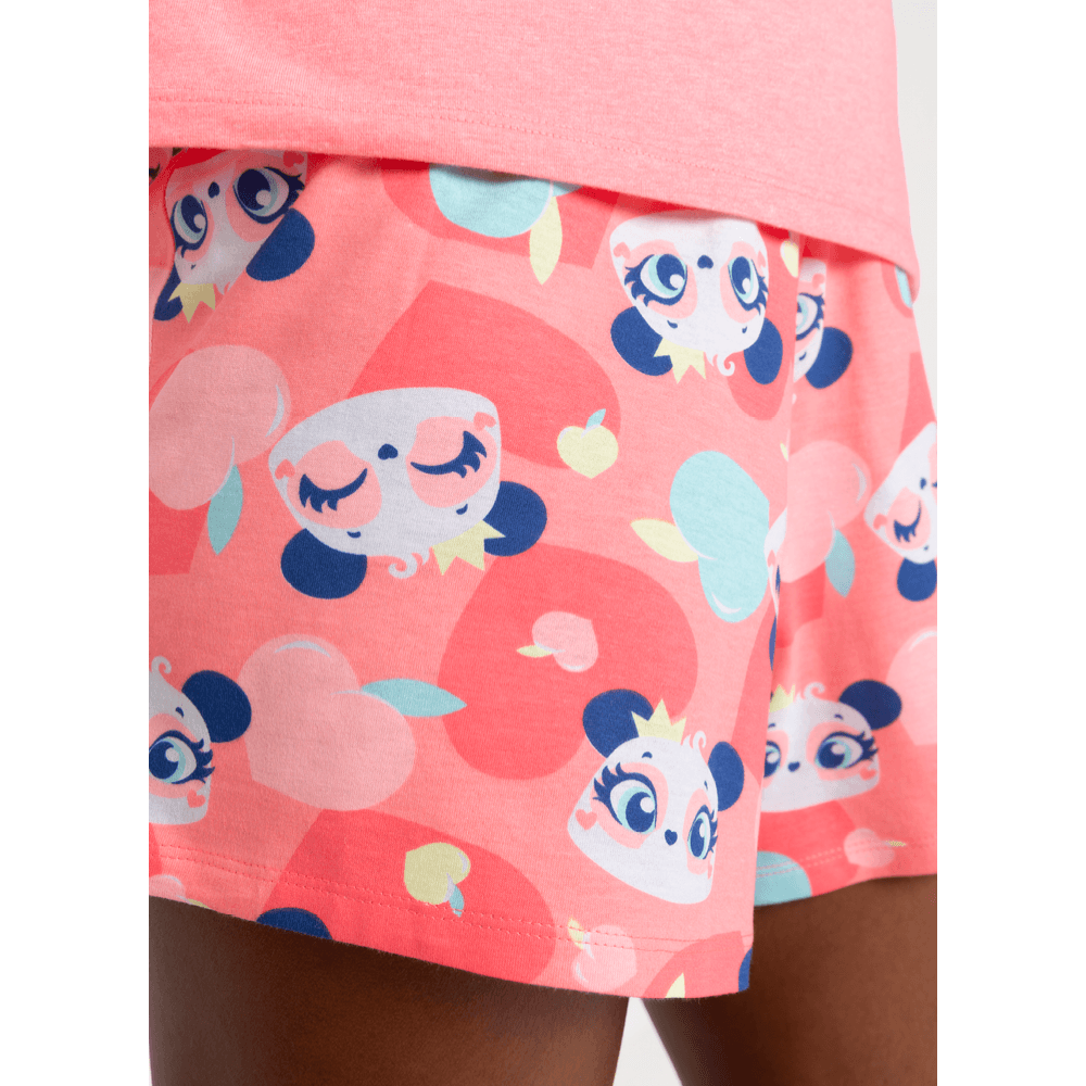 Pijama Manga Curta Feminino Panda Romântico - 4