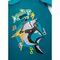 Macacão Manga Longa Microfibra Bebê Menino Tubarão Rockstar - 2