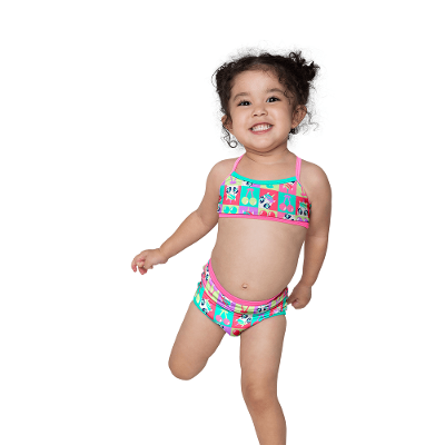 Biquíni com Proteção Solar Bebê Menina Unicórnio Cherry