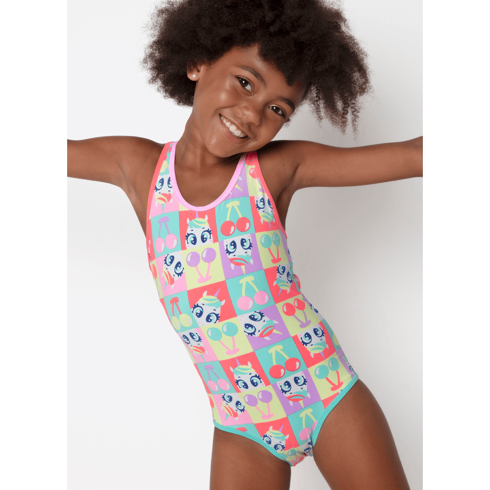 Maio com Proteção Solar Menina Unicórnio Cherry - 3