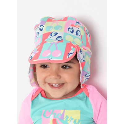 Chapéu com Proteção Solar Bebê Menina Unicórnio Cherry