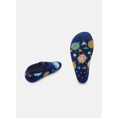 Meia Sapatilha Antiderrapante Bebê Menino Tubarão Futevôlei