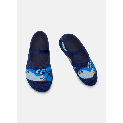 Meia Sapatilha Antiderrapante Bebê Menino Tubarão Futevôlei