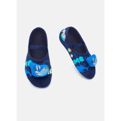 Meia Sapatilha Antiderrapante Bebê Menino Tubarão Futevôlei com LED