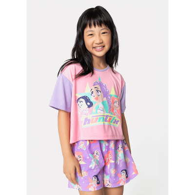 Pijama Manga Curta Viscolycra Menina Guerreiras do K-Pop