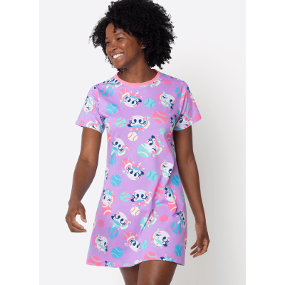 Camisola Manga Curta Algodão Feminina Unicórnio Tênis