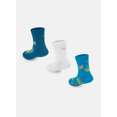 Kit com 3 Meias Soquete Bebê Menino Jacaré Relax
