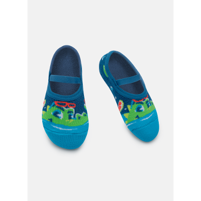 Meia Sapatilha Antiderrapante Bebê Menino Jacaré Relax