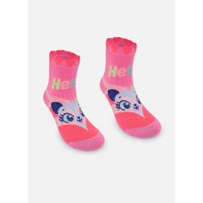 Meia Soquete Bebê Menina Panda Romântico