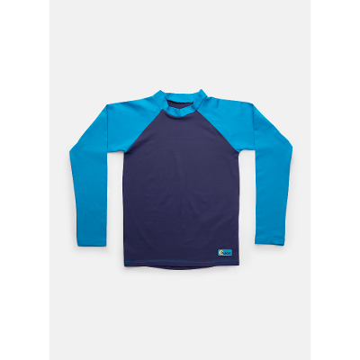 Camiseta Manga Longa Menino Teen Color Block Azul