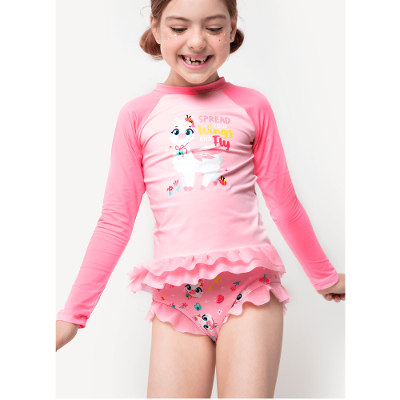 Camiseta Manga Longa com Proteção Solar Menina Lhama Secrets