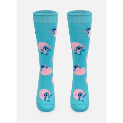 Meia Cano 3/4 Menina Stitch