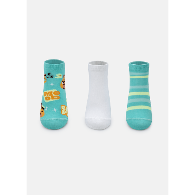 Kit com 3 Meias Cano Curto Kids Unissex Capy Bora