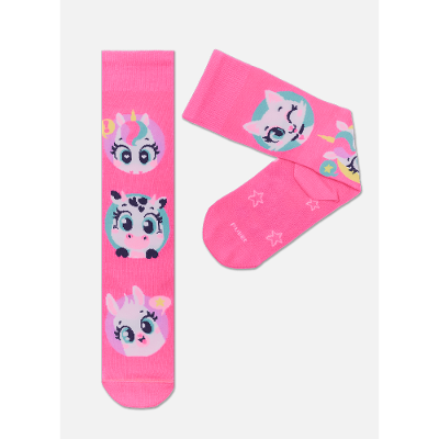 Meia Cano 3/4 Menina Multibichos