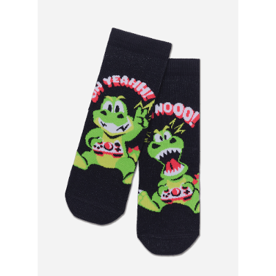 Meia Soquete Menino Dinossauro Gamer