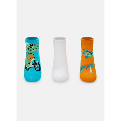 Kit com 3 meias Menino Dino Miami