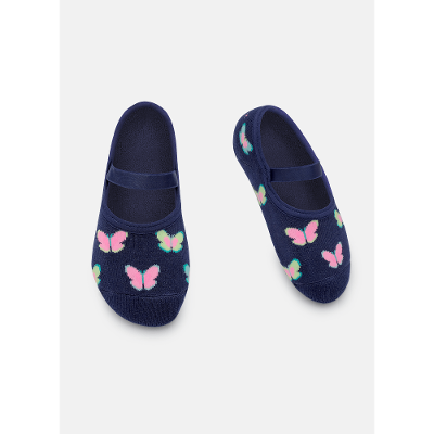 Meia Sapatilha Antiderrapante Menina Borboletas