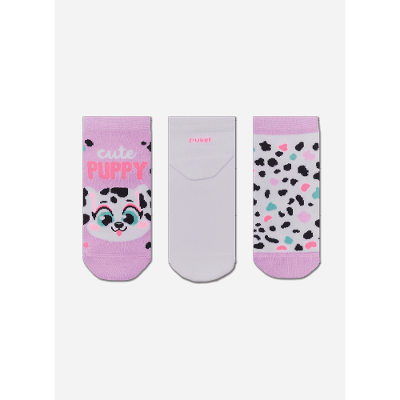 Kit com 3 Meias Cano Curto Menina Dalmata