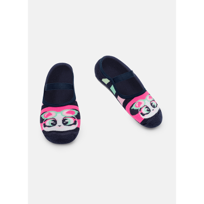 Meia Sapatilha Com Sola Emborrachada Menina Panda Miami